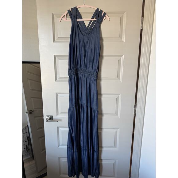 3 for $9 INC Chambray Maxi Dress with Cross Back M - Picture 5 of 7